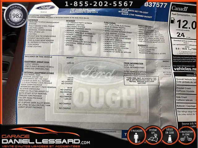 Ford F-150 LARIAT FX4 CREW, 2.7L, GR 502A, GPS ET   2023 - Photo 28