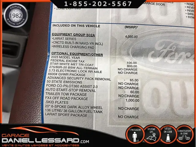 Ford F-150 LARIAT FX4 CREW, 2.7L, GR 502A, GPS ET   2023 - Photo 29