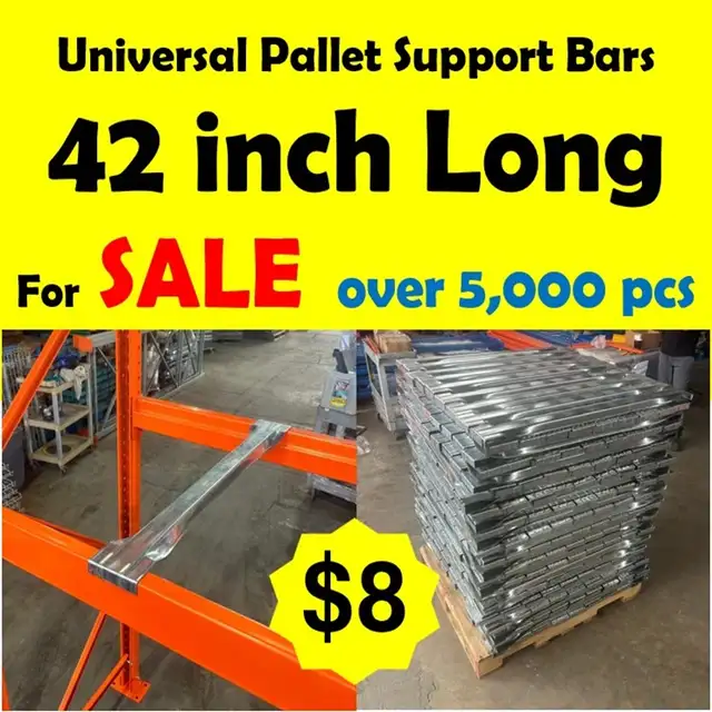 42' Universal Style Pallet Support Bars for Pallet Racking $10