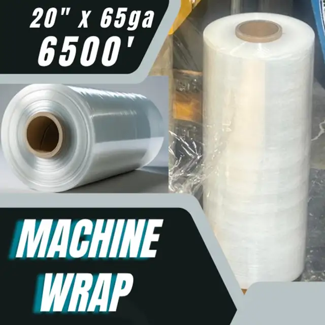 Wholesale Machine Stretch Wrap Pallet Wrap 20' x 6500' , 65 GA