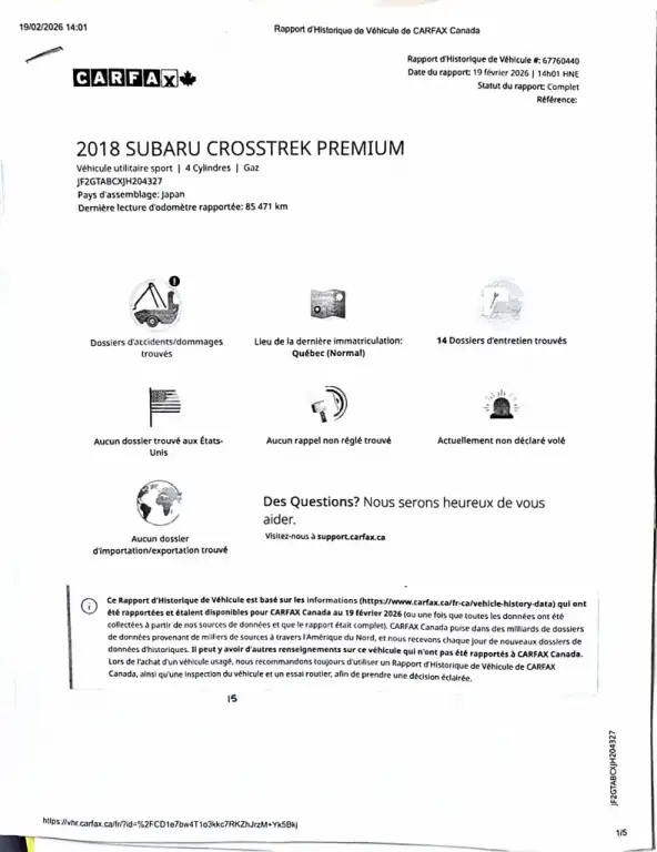 2018 Subaru Crosstrek TOURING FINANCEMENT RAPIDE - Photo 27