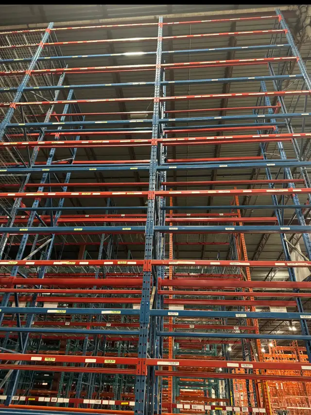 Used 8’ long x 2" thick RediRack beam with light duty mesh decks - Photo 4