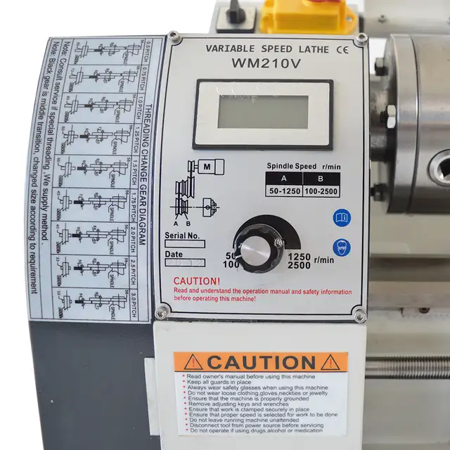 WM210V Metric Precision Metal Bench Lathe 900W 832inch 028201 - Photo 8