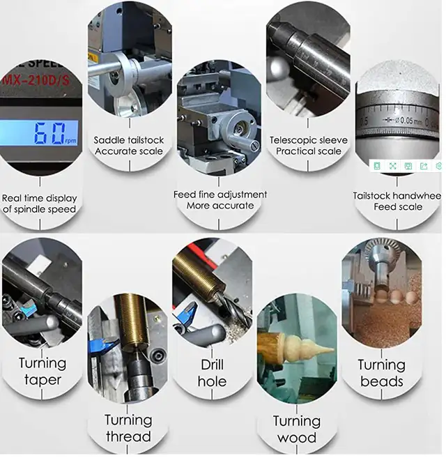 Metal Precision Mini Benchtop Lathe Inch Thread 8'x32' 028032 - Photo 10
