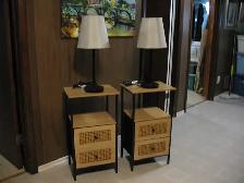 2 Bamboo End Tables, BRAND NEW, 2 Free New Lamps