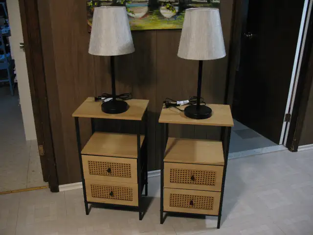 2 Bamboo End Tables, BRAND NEW, 2 Free New Lamps - Photo 8