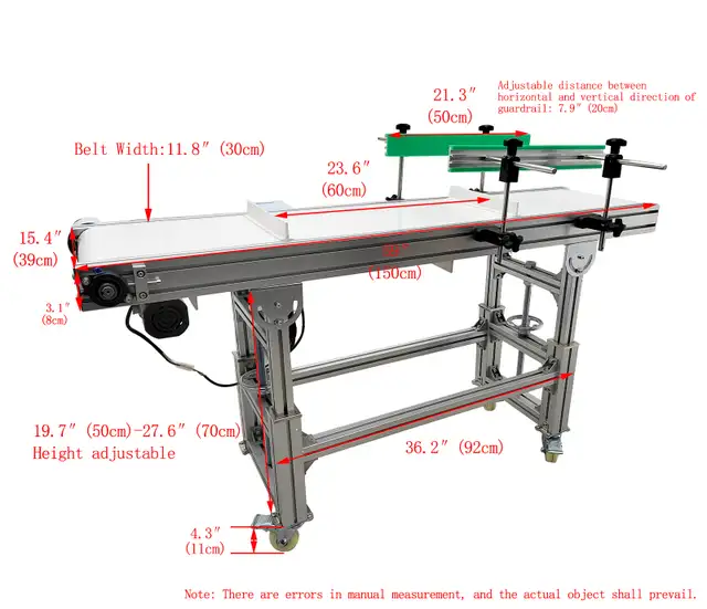 110V Double Fence Conveyor Machine With White PVC Belt 230560 - Photo 10