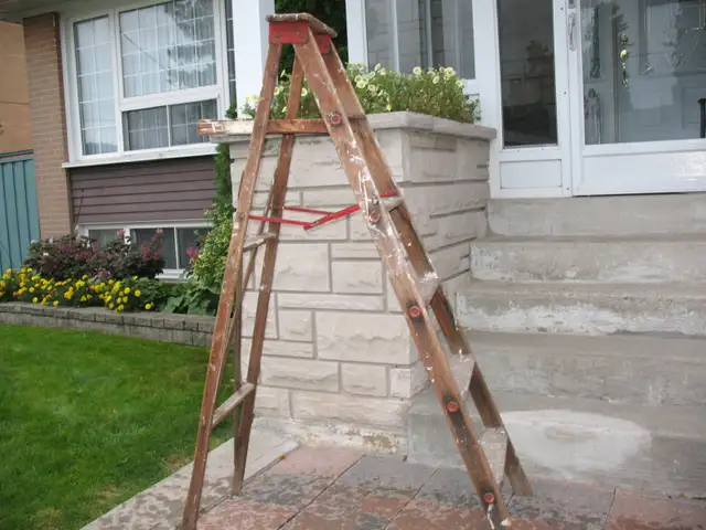 6 Foot Vintage Wooden Ladder