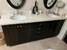 72" Vanity with two sinks and Faucets