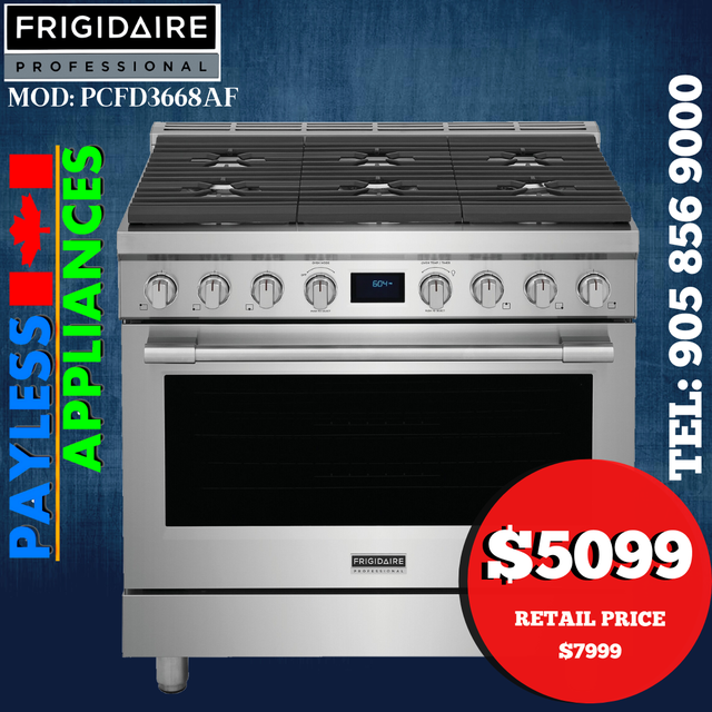 Frigidaire Professional PCFD3668AF 36' Dual Fuel Range Self Clea