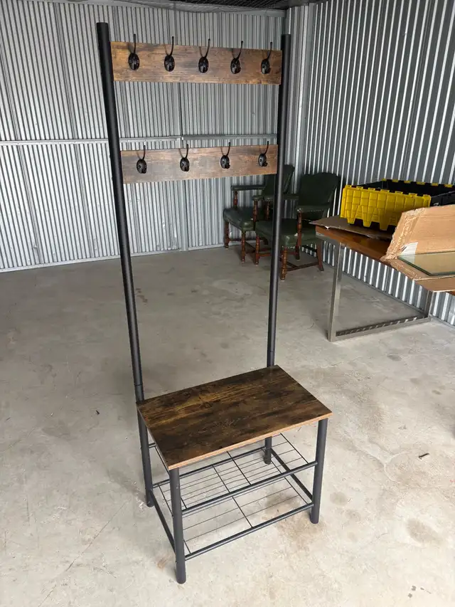 Free delivery used Entryway Hall Tree with Bench and Shoe Rack