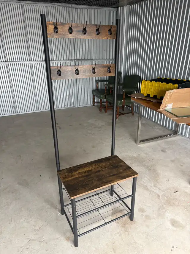 Free delivery used Entryway Hall Tree with Bench and Shoe Rack - Photo 2