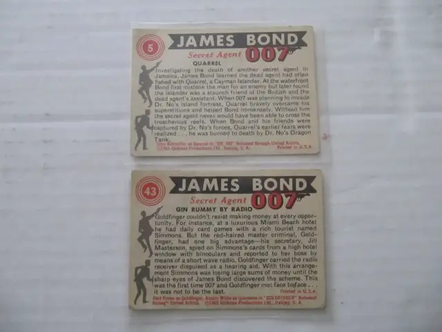 James Bond Secret Agent Black & White Trading Cards Circa 1965 - Photo 6