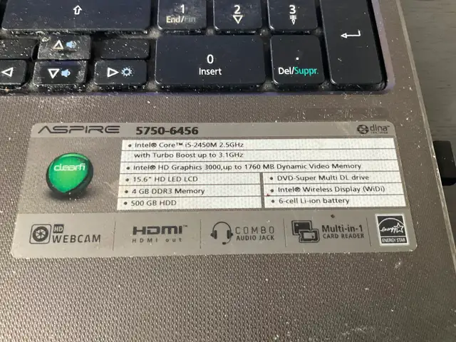 Acer aspire laptop computer - Photo 3