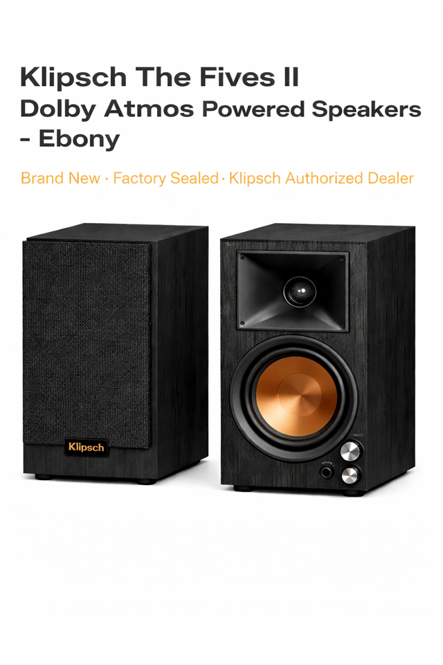 Klipsch The Fives II Dolby Atmos Powered Speakers – Ebony