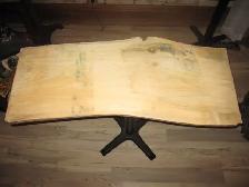 DIY CAST IRON BASE 1' EDGE WHITE PINE TABLE