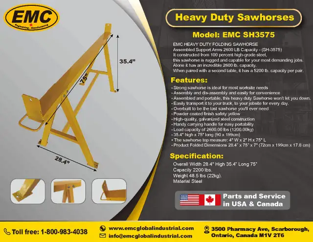 Heavy Duty Folding Sawhorses SH3575 - Photo 4