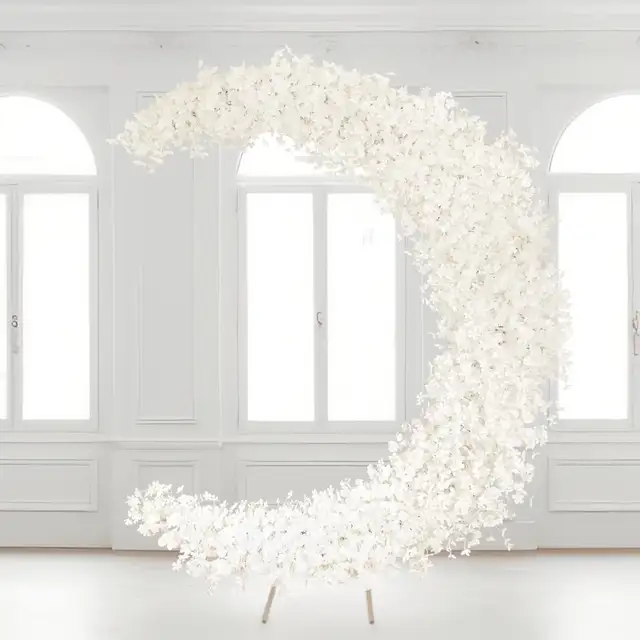 Wedding Light-up Moon Arch with White Florals - Photo 2