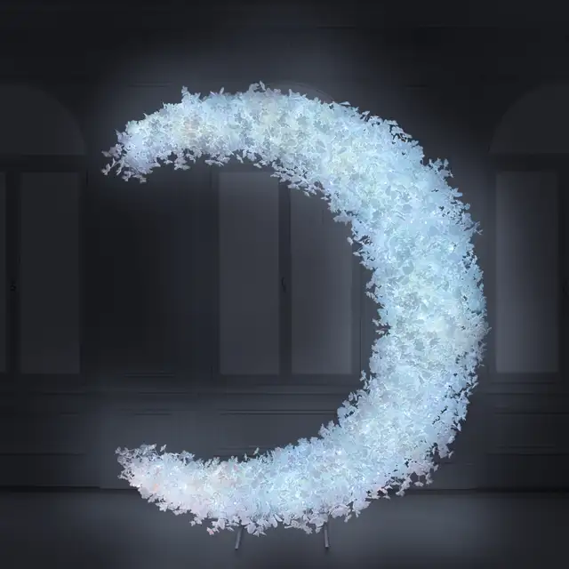 Wedding Light-up Moon Arch with White Florals - Photo 3