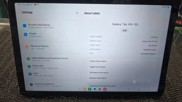 Samsung Galaxy Tab A9  5G 11' Sim