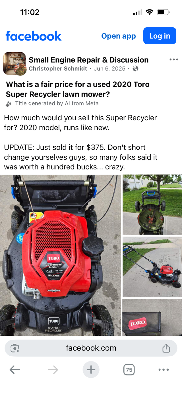 Excellent Used  "Toro "  Lawnmower Recycler 22" - Photo 3