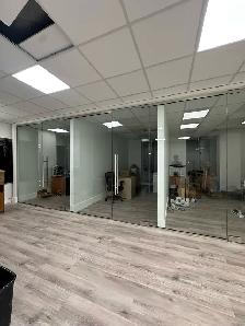 STAIR RAILING GLASS PARTITION OFFICE GLASS ENCLOSURE OFFICE DOOR