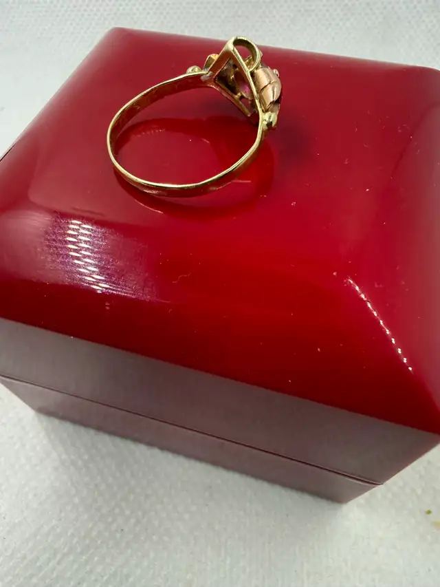 Women's 14K Vintage Rose Gold & Gold Ring~Size 7 - Photo 3