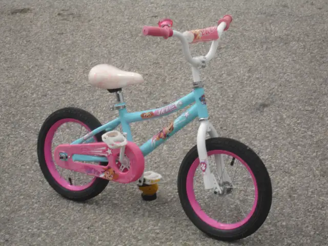 OUTGROWN & LIKE NEW GIRL'S  14' PAW PATROL SKYE BIKE $40.00!
