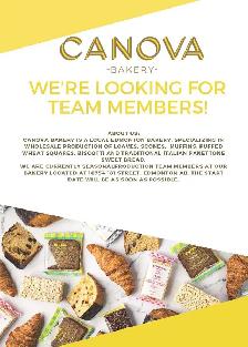 Work Opportunity - Canova Bakery