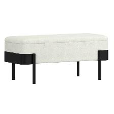 ODELL STORAGE BENCH IN IVORY AND BLACK FREE DELIVERY