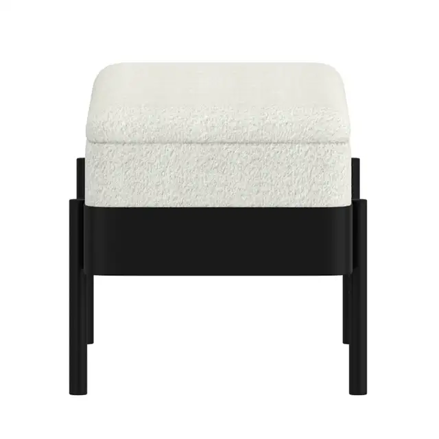 ODELL STORAGE BENCH IN IVORY AND BLACK FREE DELIVERY - Photo 4