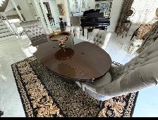 Dining Table Set with 6 Chairs & Hutch