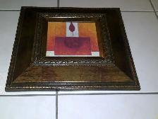 BEAU CADRE NEUF UNIQUE MODERNE 1x1 PIED MONTRANT FLAMME: $15.00