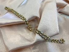 10K Two-Tone Hollow Link Chain - White & Yellow Gold