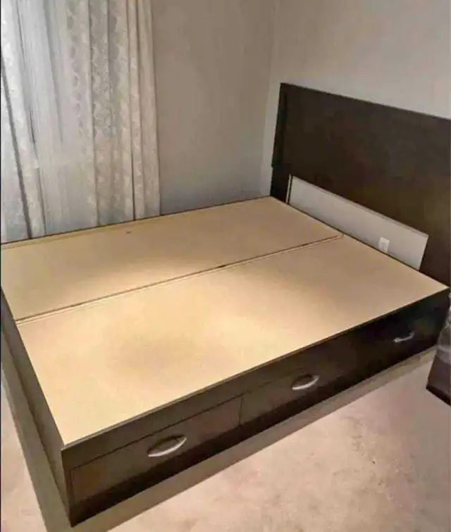 2 storage Ikea Malam made (Brand New) Bed Frame & Mattress for