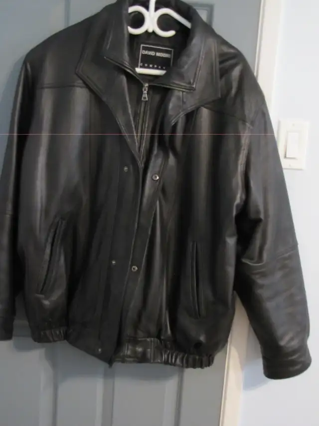 mens black leather jacket