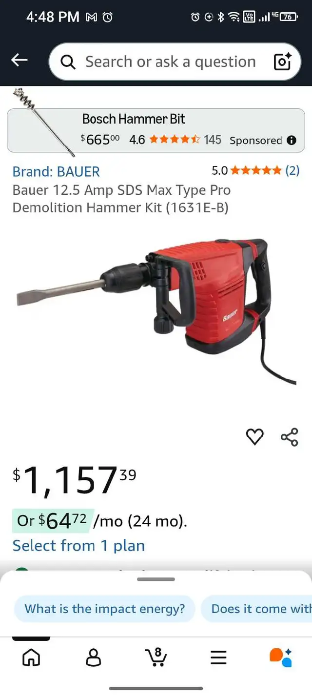Bauer SDS MAX PRO Demolition Hammer - Photo 2