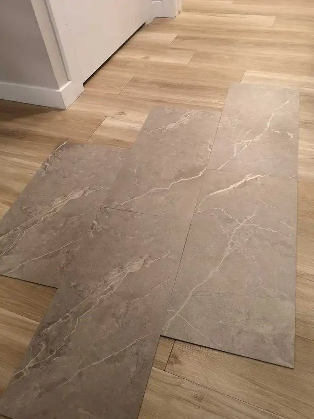 280 sq ft slate vinyl tile flooring 12x24 glue down