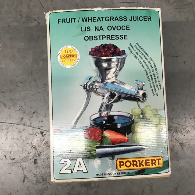 JUICER FOR FRUIT AND WHEAT GRASS, NEW,  $25.00