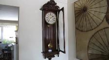FANTASTIC LG ANTIQUE 1909 WATERBURY PICTOU 50" 8 DAY WALL CLOCK