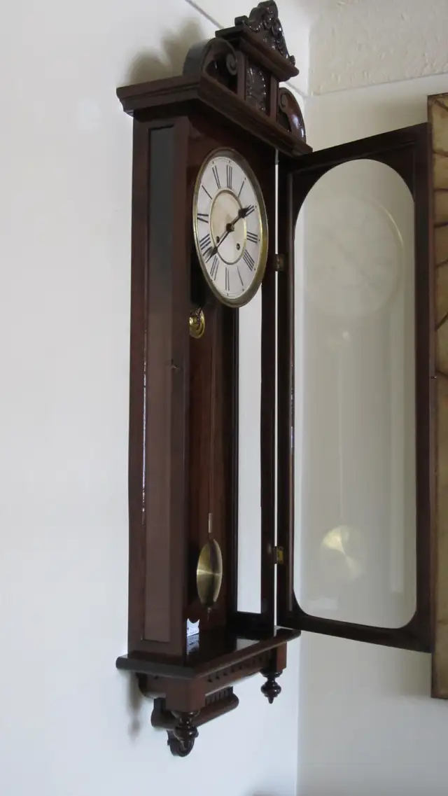 FANTASTIC LG ANTIQUE 1909 WATERBURY PICTOU 50" 8 DAY WALL CLOCK - Photo 4