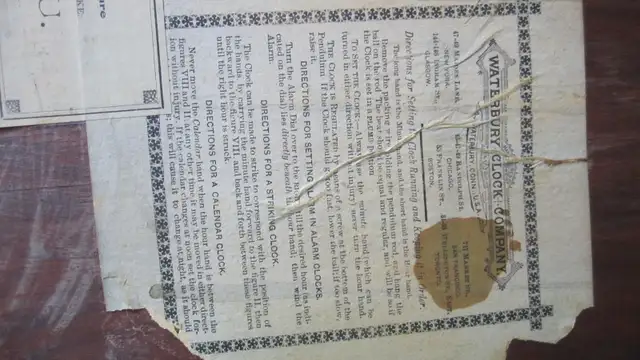 FANTASTIC LG ANTIQUE 1909 WATERBURY PICTOU 50" 8 DAY WALL CLOCK - Photo 8