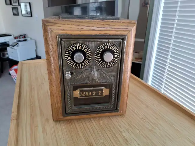 Piggy Bank with Vintage Post Office Door