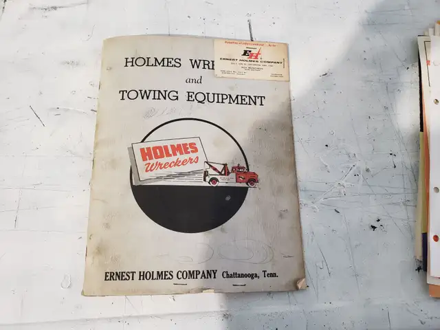 vintage Ernest Holmes wrecker dealer catalogue with brochures