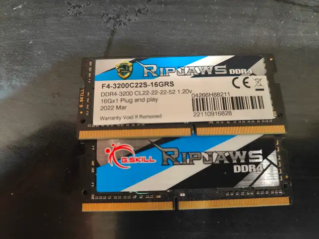 DDR4 laptop ram 3200 cl22. 32gb 16x2
