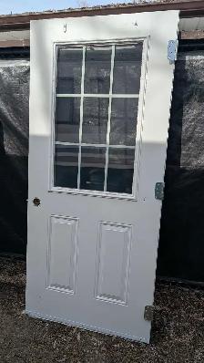 36' steel insulated door with window