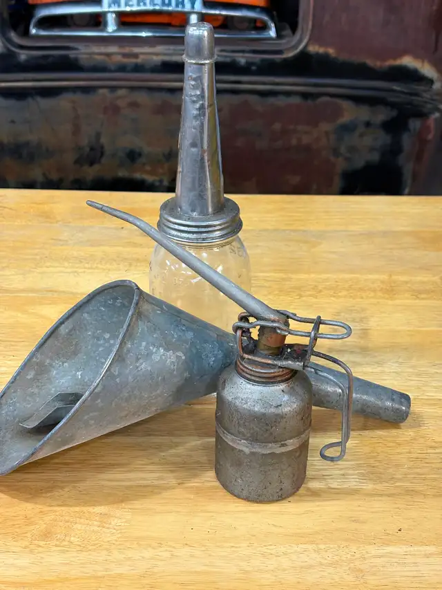 Antique Oiler and Funnel