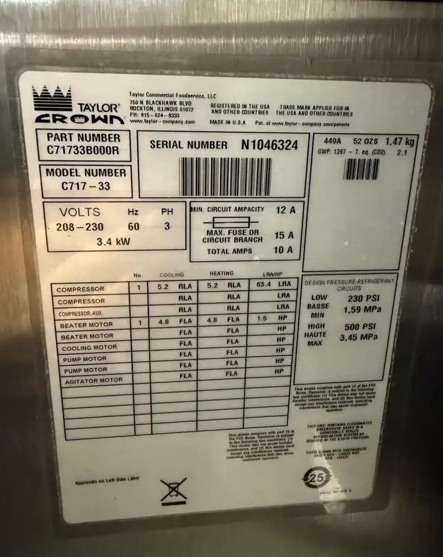 SPECAIL ! Taylor 717-33 triple head ice cream machine  $8995 - Photo 4