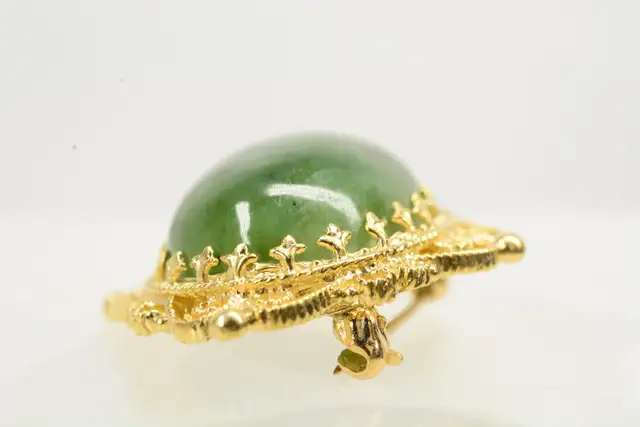 10K VINTAGE GEMSTONE BROOCH - Photo 4