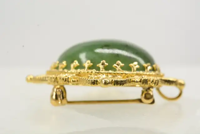 10K VINTAGE GEMSTONE BROOCH - Photo 5